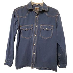 Vintage Denim Pearl Button Boys Shirt Sz. 14/16 Western Cowboy Yellowstone